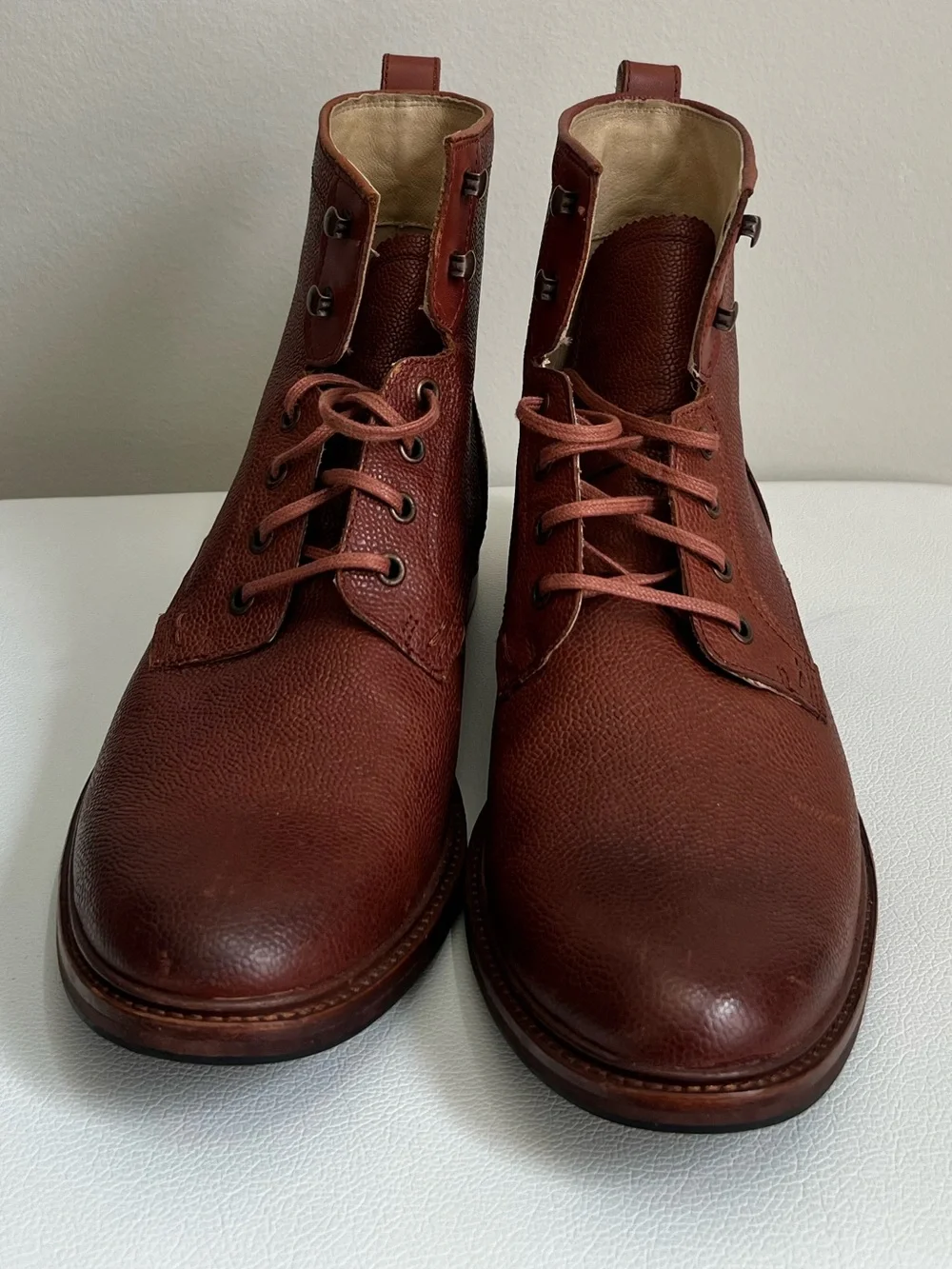 UGG Men's Chestnut Brown Lace-Up Leather Work Boots Size 11